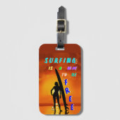 Surfen is een manier om vrij te zijn bagagelabel (Voorkant (verticaal))