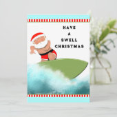 Surfen Kerstmis Feestdagenkaart (Staand voorkant)