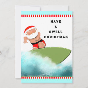 Surfen Kerstmis Feestdagenkaart