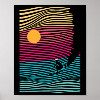 Surfen Kerstmis In Juli Retro Strand Zomer Vakanti Poster