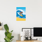 Surfen Koala Nursery Art – Stranddier Poster (Thuiskantoor)