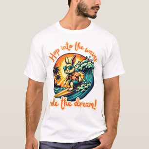 Surfen konijn rijden oceaan golven t-shirt