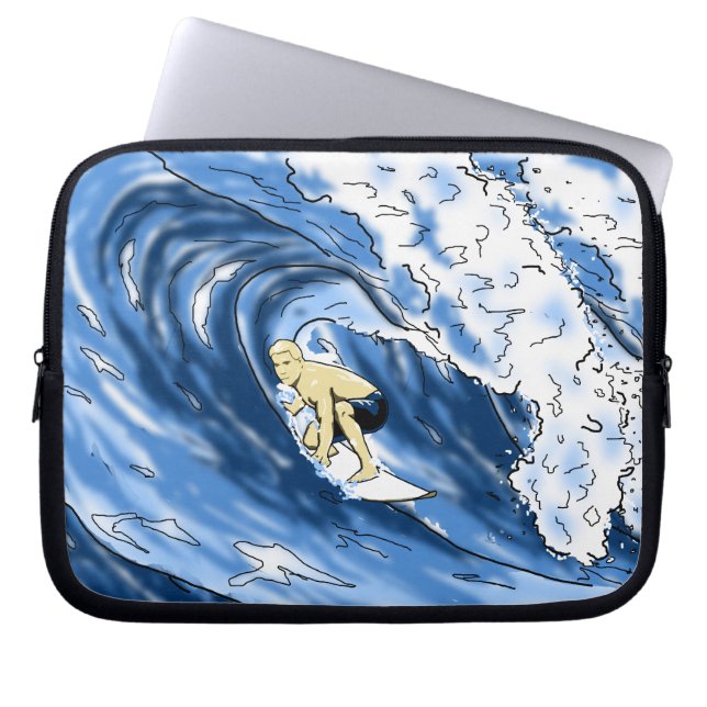 Surfen Laptop Sleeve (Voorkant)