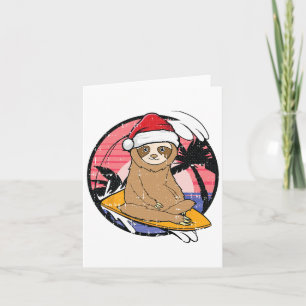 Surfen luiaard Kerstmis in juli strand zomer vakan Kaart