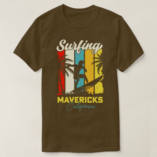 Surfen Mavericks Californië T-shirt (Design voorkant)