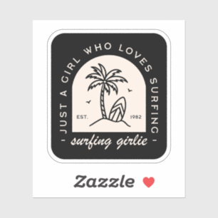 Surfen meisje surf liefhebbers citeert  zwart sticker