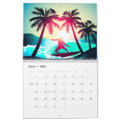 Surfen met palmbomen kalender (Mar 2026)