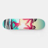 Surfen met palmbomen skateboard (Horizontaal)