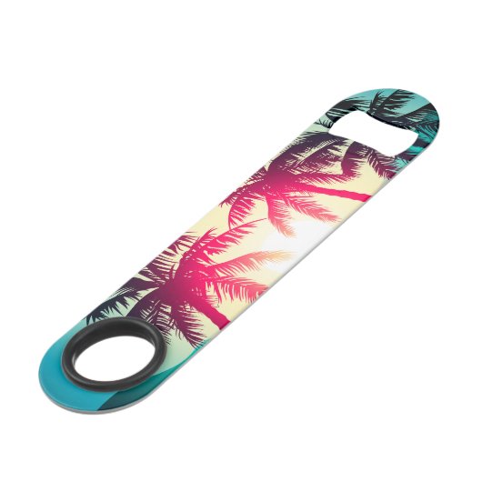 Surfen met palmbomen speed flessenopener (Voorkant Gekanteld)