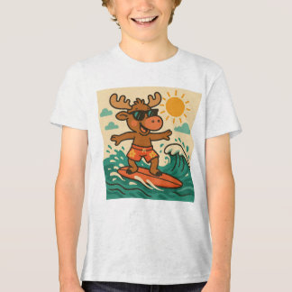 Surfen Moose Zomer T-Shirt voor Kinderen