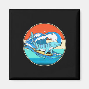 Surfen Mosasaurus Dino Retro Aquatische Dinosaurus Magneet