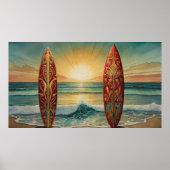 Surfen Ocean Waves Zomer zonsondergang dageraad Poster (Voorkant)