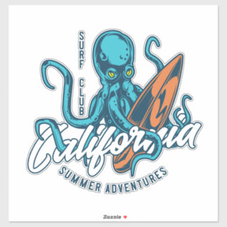 Surfen Octopus2 Sticker
