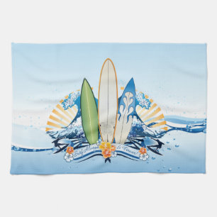 Surfen op 2 keukenhanddoeken