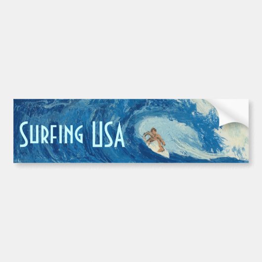 Surfen op Amerikaanse Bumpersticker surf surfer st (Voorkant)
