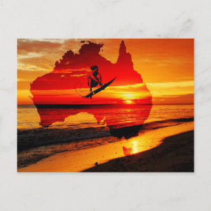 Surfen op Australië Post Card Briefkaart
