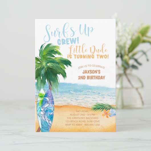 Surfen op bemanning Kleine Kerel die twee tweede v Kaart (Staand voorkant)