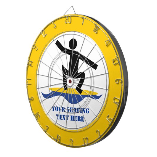 Surfen op cadeautjes, surfen op surfboardpapier dartbord (Voorkant Rechts)