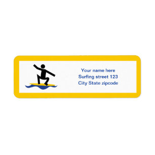 Surfen op cadeautjes, surfen op surfboardpapier etiket