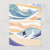Surfen op de golf | Hedendaagse Waterverf Oceaan Briefkaart (Voorkant)