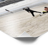 Surfen op de Jersey Shore Foto Afdruk (Hoek)