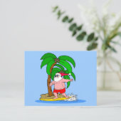 surfen op de kerstman feestdagenkaart (Staand voorkant)
