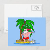 surfen op de kerstman feestdagenkaart (Voorkant / Achterkant)