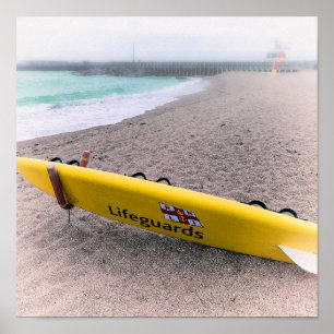 Surfen op de redding, West Bay, Dorset Poster