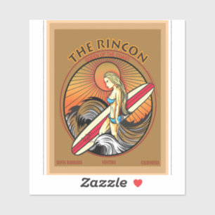 SURFEN OP DE RINCON VENTURA CALIFORNIË STICKER