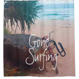 Surfen op de strand Ocean Surfer Douchegordijn