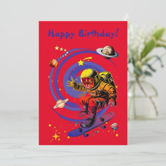 Surfen op de vortex Birthday Kaart (Staand voorkant)