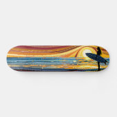 Surfen op de zonsondergang: A Dot Art Odyssey Skateboard (Horizontaal)