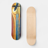 Surfen op de zonsondergang: A Dot Art Odyssey Skateboard (Voorkant)
