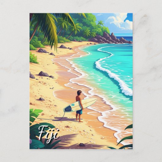 Surfen op Fiji Briefkaart (Voorkant)