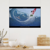 Surfen op haaien poster (Keuken)