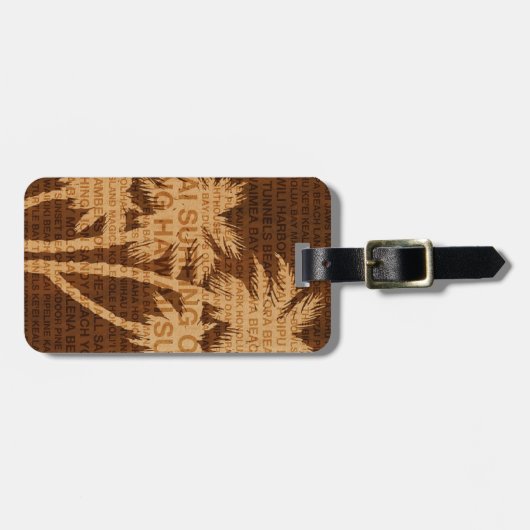 Surfen op Hawaii Palm Trees Faux Bagagelabels (Voorkant horizontaal)