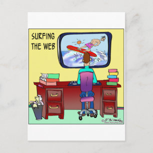 Surfen op het web briefkaart