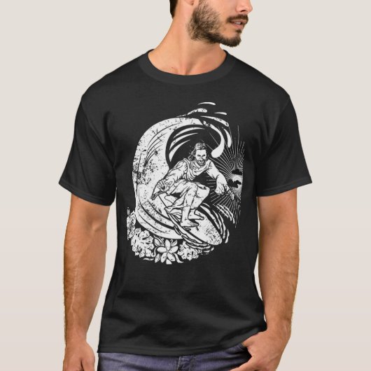 Surfen op Jezus verhit T-shirt (Voorkant)