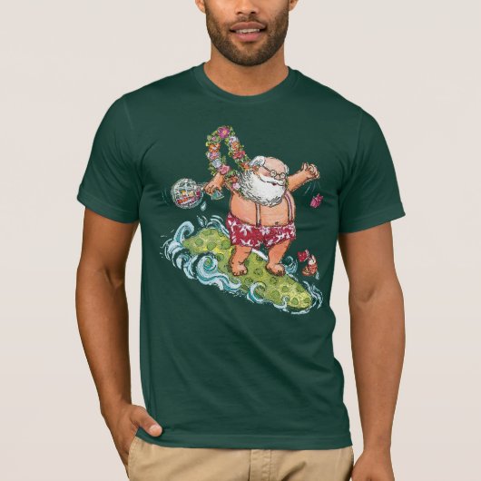 Surfen op kerstkerstShirt T-shirt (Voorkant)