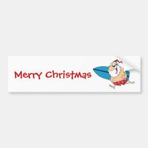 surfen op santa bumpersticker