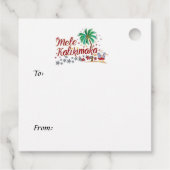 Surfen op Santa Hawaiian Gift Label (Achterkant)