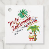 Surfen op Santa Hawaiian Gift Label (Voorkant)