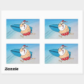 surfen op santa rechthoekige sticker (Vel)