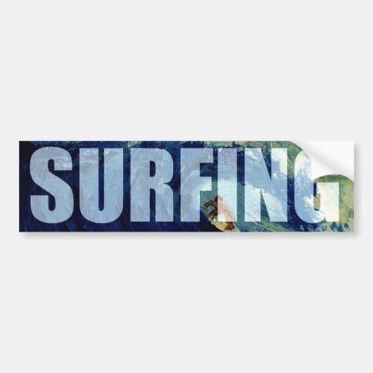 Surfen op Surf Water Sport Bumpersticker Artwork (Voorkant)