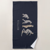 Surfen op surfbordstratsport strandlaken (Voorkant)