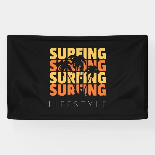 Surfen op surfduur spandoek (Horizontaal)