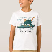Surfen op tabby Cat Cute CUSTOMIZE IT T-shirt (Voorkant)