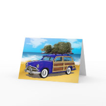 Surfen op Woodie met kerstboom