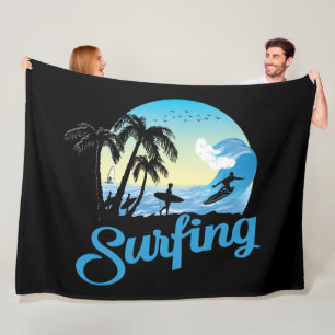 Surfen op Zee strand Fleece Deken