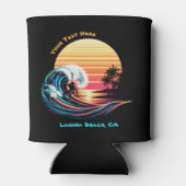 Surfen op zonsondergang blikjeskoeler (Achterkant)